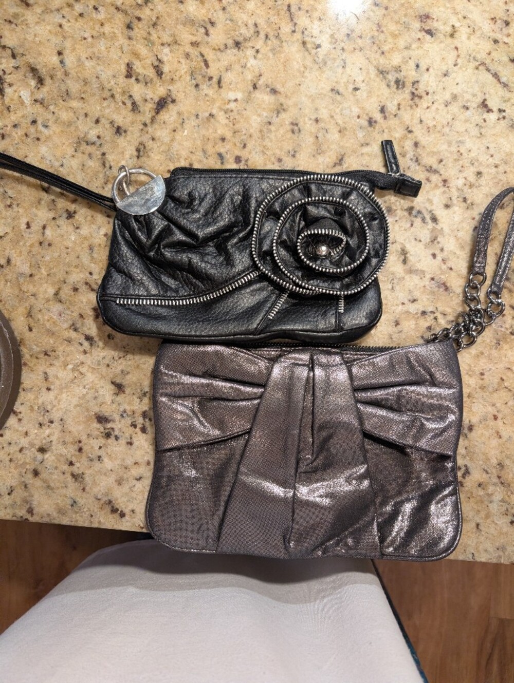 Express & Le Chateau Wristlet Lot. Black &Silver